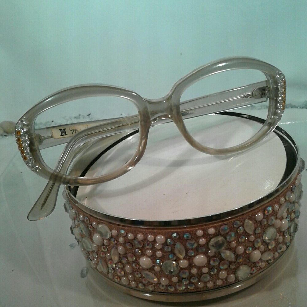 Vintage NEW 50's Sparkly TAN Eyeglass frame